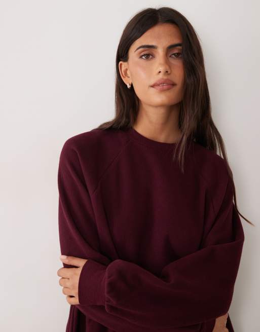 Miss Selfridge super soft brushed smock dress in fig, 4 of 4