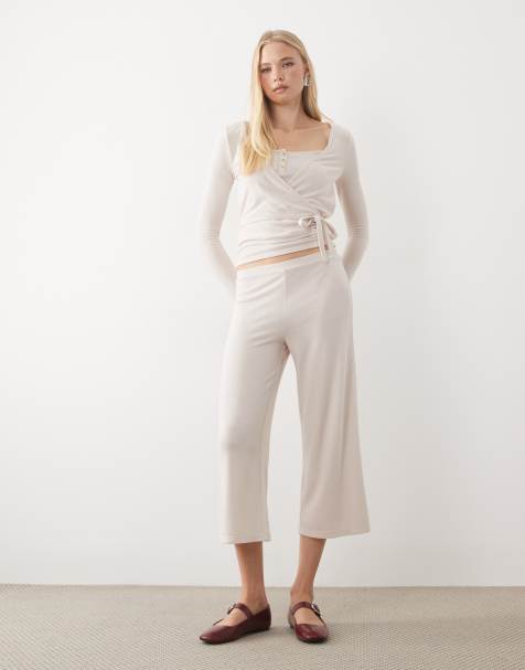 Miss Selfridge super soft brushed top and pants set in oatmeal - view 1