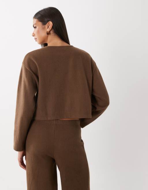 Miss Selfridge super soft cardigan in chocolate - part of a set, 4 of 4