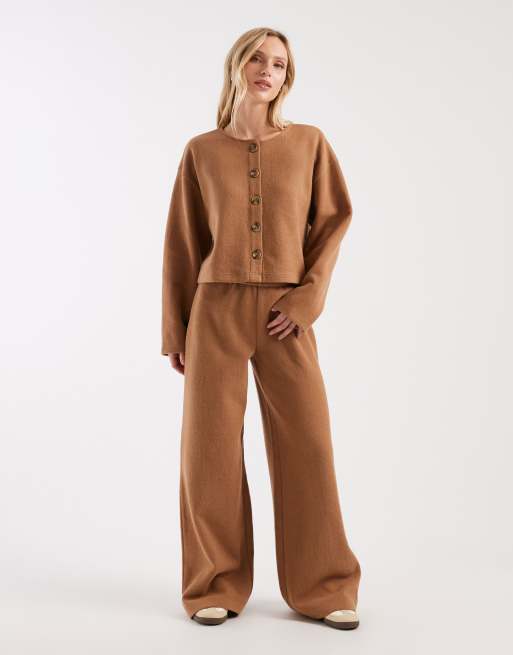 Miss Selfridge super soft cardigan in cinnamon (part of a set) , 3 of 4