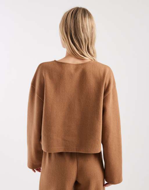 Miss Selfridge super soft cardigan in cinnamon (part of a set) , 4 of 4