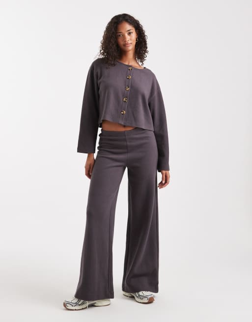 Miss Selfridge super soft cardigan set in charcoal, 2 of 4