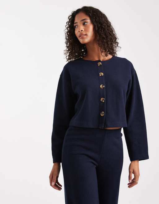 Miss Selfridge super soft cardigan set in navy