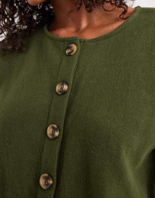 Miss Selfridge Super Soft Cardigan Set In Green
