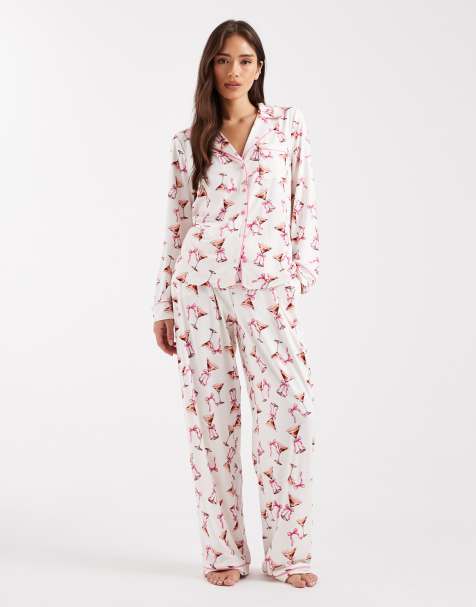 Miss Selfridge super soft cocktail print pajamas - view 1