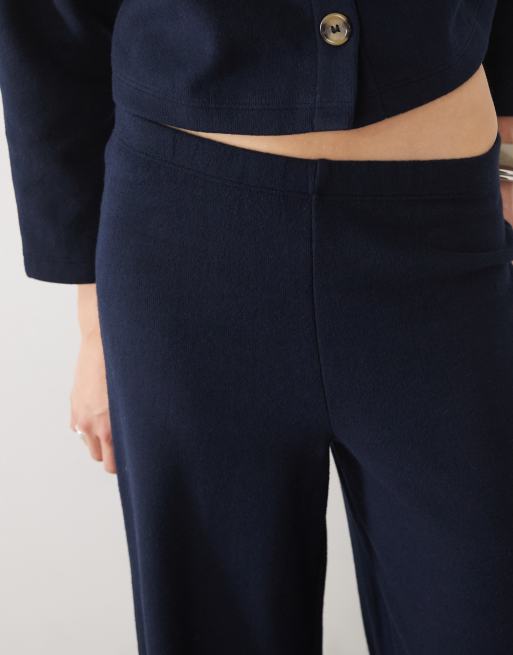 Miss Selfridge super soft pant co-ord in navy , 2 of 5
