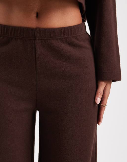 Miss Selfridge super soft pants set in chocolate
