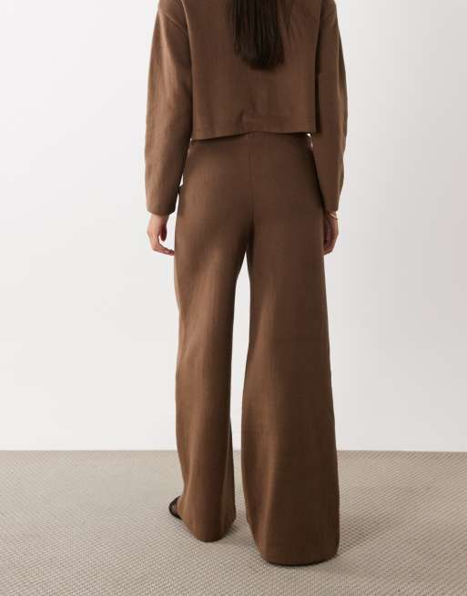 Miss Selfridge super soft pants in chocolate (part of a set), 5 of 5