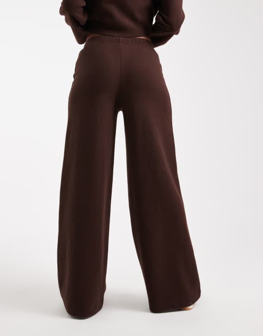 Miss Selfridge super soft trouser co-ord in chocolate, 5 of 5
