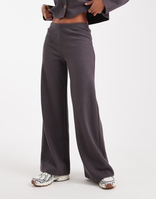 Miss Selfridge super soft trouser set in charcoal, 3 of 5