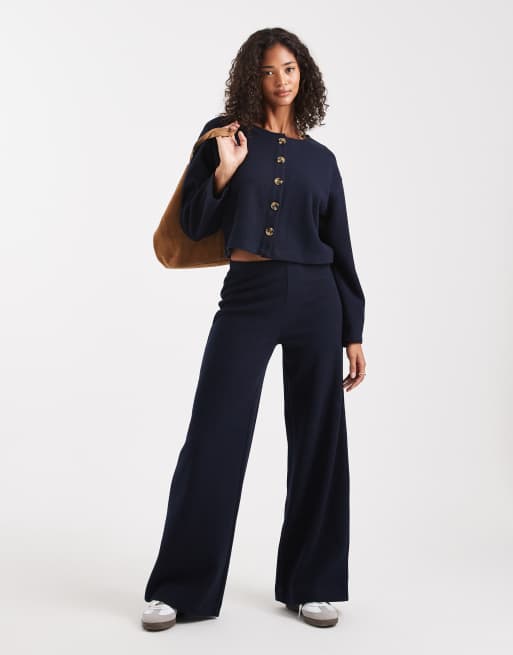 Miss Selfridge super soft trouser set in navy