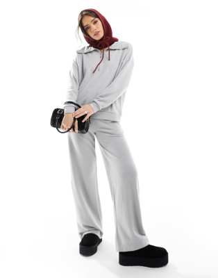 Miss Selfridge super soft wide leg jogger co-ord in grey - ASOS Price Checker