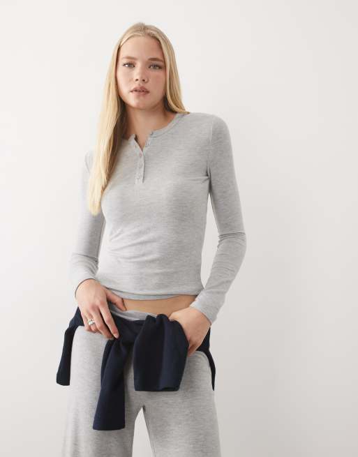 Miss Selfridge - Gråt superblødt børstet sæt med top og bukser, 3 af 3