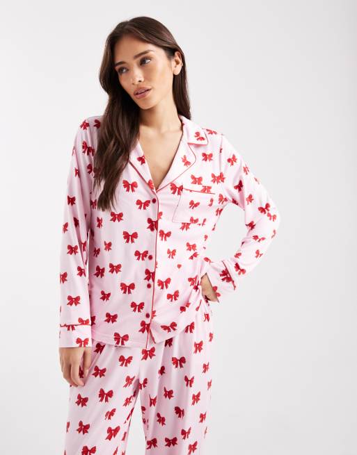 Miss Selfridge - Superblød jerseypyjamas med sløjfeprint, 2 af 4
