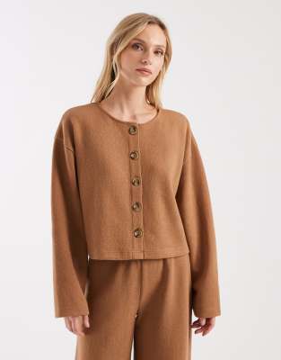 Miss Selfridge - Superweiche Strickjacke in Hellbeige, Kombiteil-Bunt