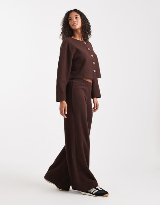 Miss Selfridge - Superzacht vest van set in chocoladebruin, deel van co-ord set, 3 van 4