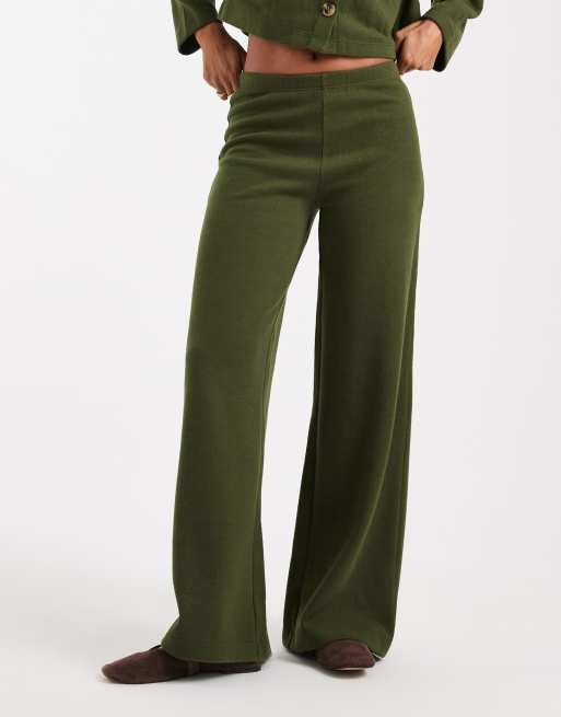 Miss Selfridge - Superzachte broek van set in olijfgroen, deel van co-ord set, 3 van 5