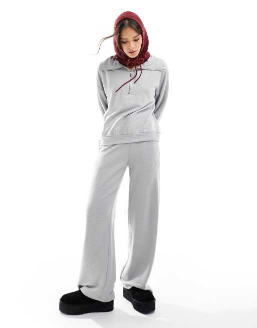 Miss Selfridge - Superzachte sweater met rits in grijs, deel van co-ord set, 2 van 4