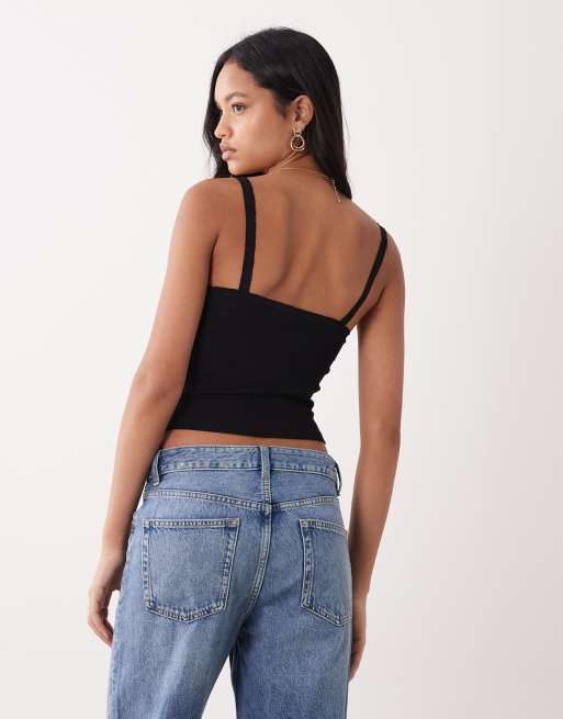 Miss Selfridge – Svart linne med volangkant, 4 av 4