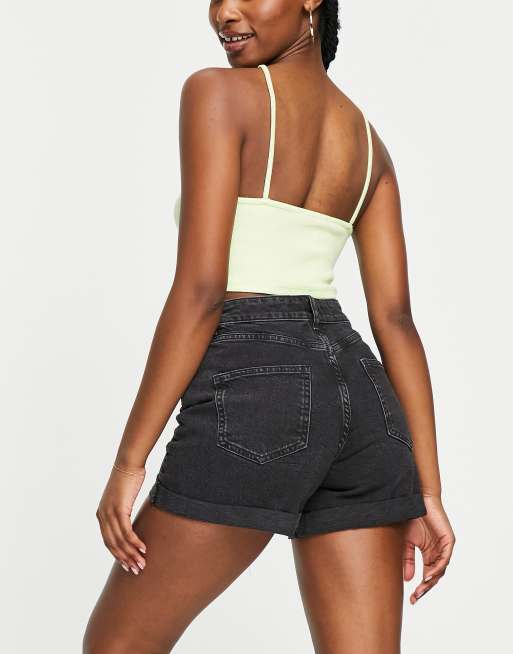 Miss Selfridge – Svarta jeansshorts i boyfriend-modell, 2 av 4