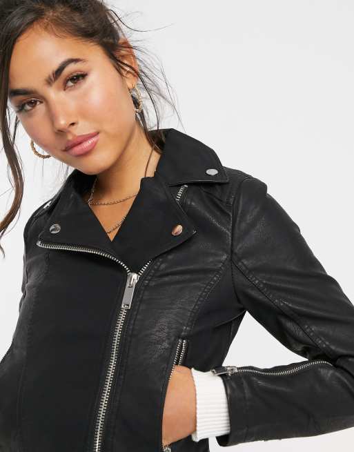 Miss Selfridge – Svart bikerjacka i skinnimitation, 3 av 4