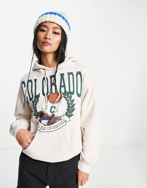 Miss Selfridge Sweat à Capuche à Inscription Colorado Blanc Asos