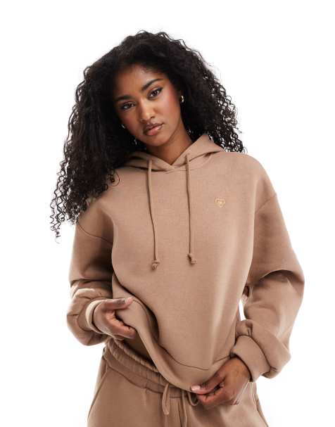 Miss Selfridge - Sweat à capuche d'ensemble à épaules tombantes - Moka - view 1