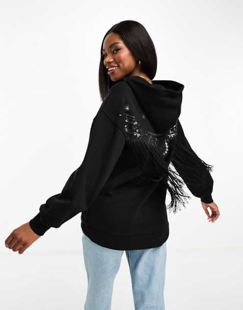 Sweat a capuche discount noir oversize femme