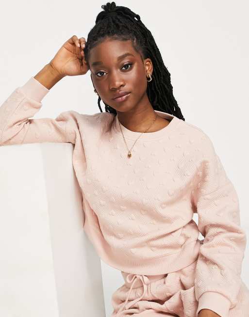 Miss Selfridge - Sweat manches longues avec motif cœurs en jacquard 