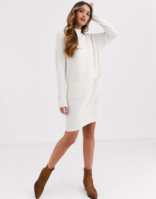 long cream sweater dress