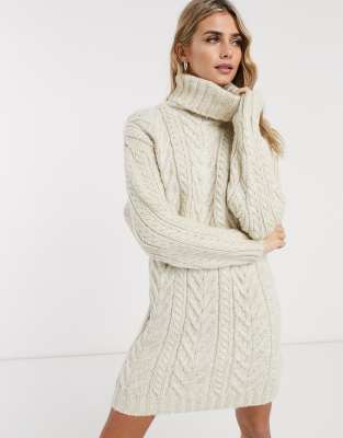 roll neck oversized jumper dress