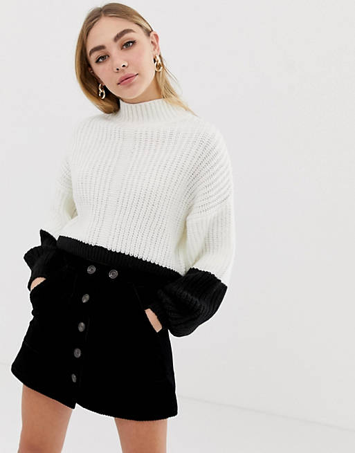 Miss Selfridge sweater in black and white