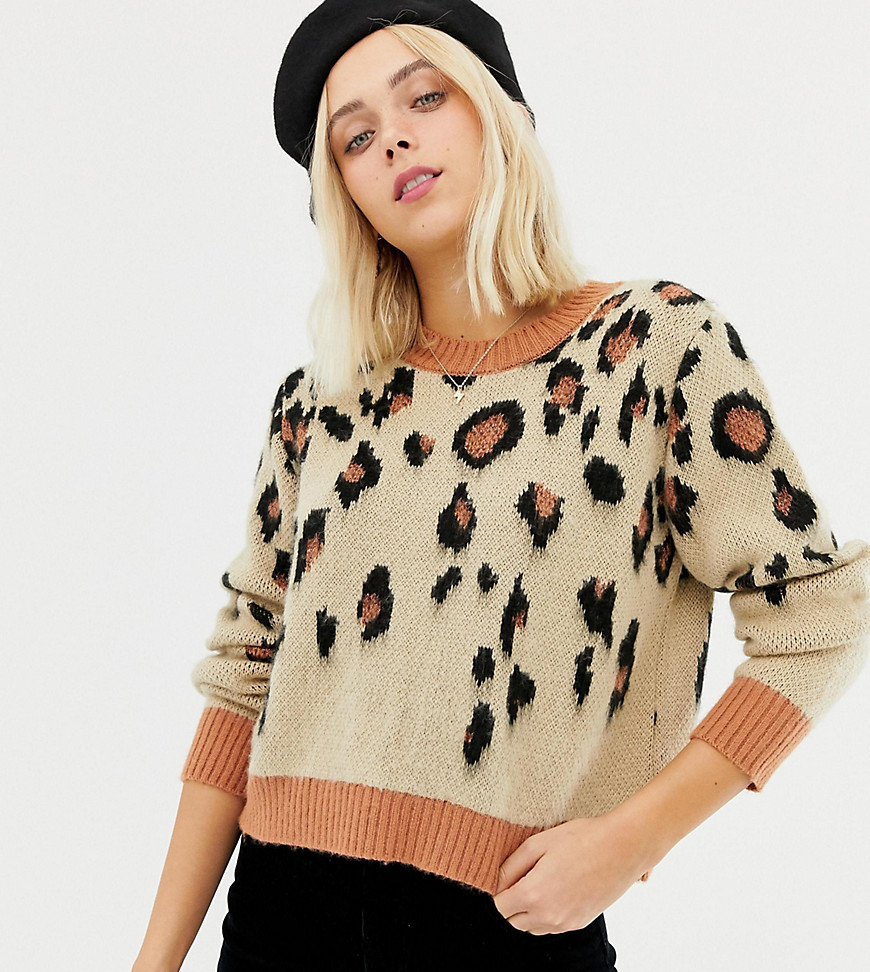 Miss Selfridge sweater in leopard-Multi