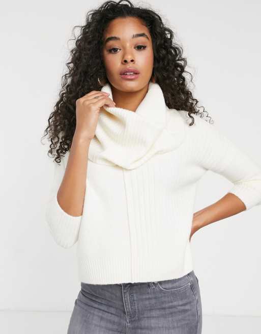 Cream cowl 2024 neck sweater women's