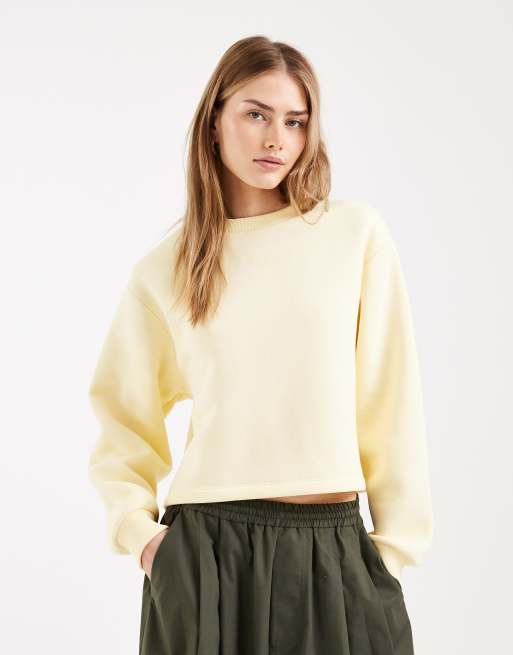 Miss Selfridge – Sweatshirt in Buttergelb mit Schleife am Rücken, 2 von 4