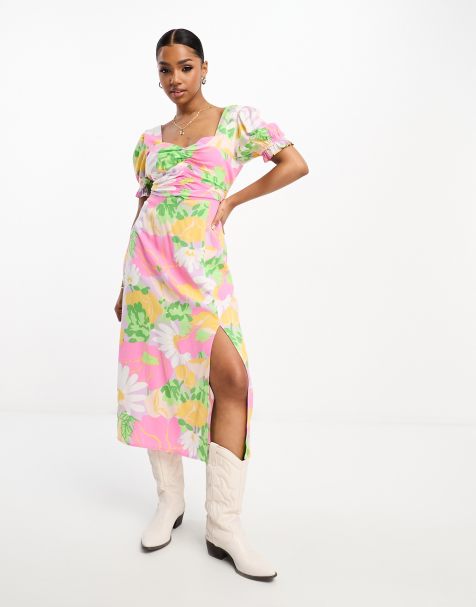 Tie dye swirl dress, Hippie Festival maxi dress, Long Sleeve