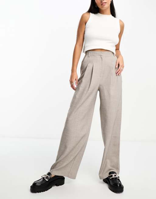 Miss Selfridge – Szare dopasowane spodnie z szerokimi nogawkami, 4 z 4