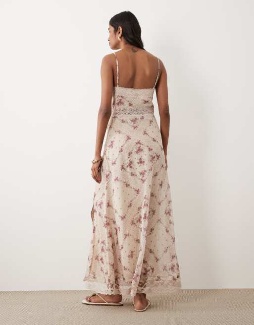 Miss Selfridge – Szyfonowa sukienka maxi z kwiatowym wzorem, 4 z 4