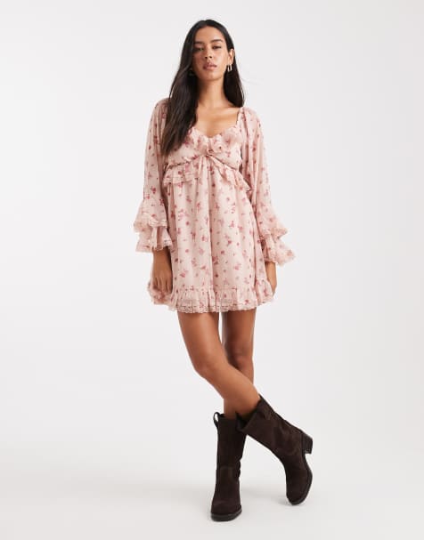 Miss Selfridge ruffle chiffon mini dress