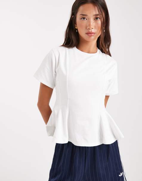 Miss Selfridge - T-shirt à basques - Blanc - view 1
