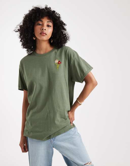 Miss Selfridge - T-shirt à motif tapisserie fleuri - Olive, 2 de 4