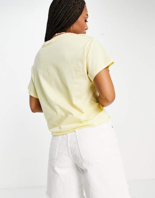 Miss Selfridge – T-Shirt aus Baumwolle in Gelb - YELLOW, 4 von 4