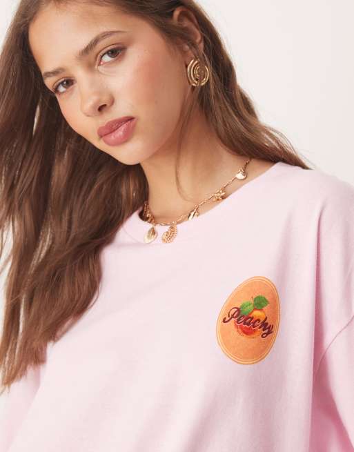 Miss Selfridge - T-shirt avec imprimé estival carte postale au dos - Rose, 2 de 4