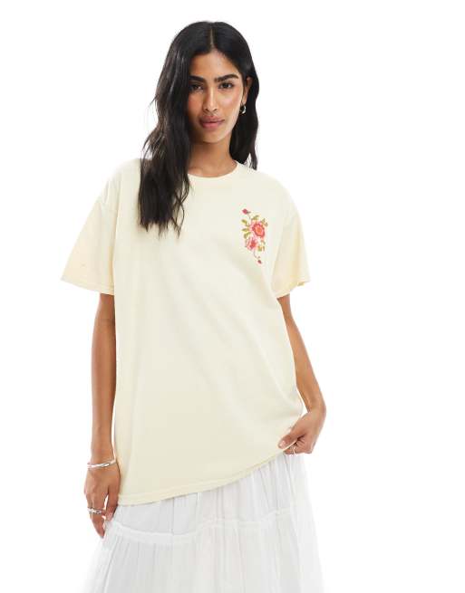 Miss Selfridge – T-shirt i oversize med blomtryck, 2 av 4