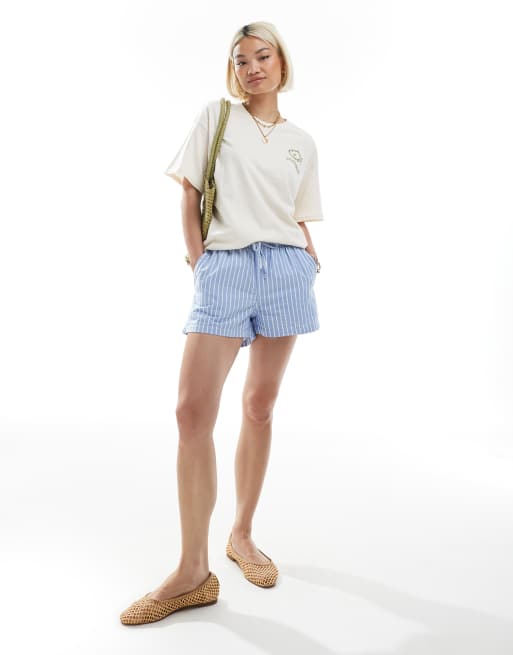Miss Selfridge - T-shirt oversize avec motifs féminins Santorini - Beurre, 3 de 4