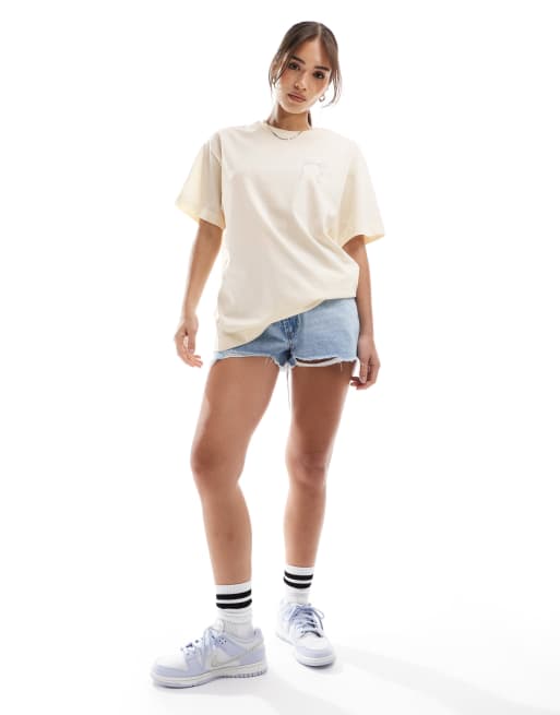 Miss Selfridge - T-shirt oversize bianca con stampa di fiocco sul retro, 3 di 4
