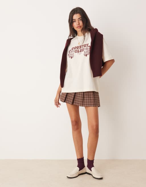 Miss Selfridge - T-shirt oversize con stampa “Country Club”, 4 di 4
