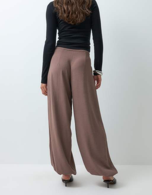 Miss Selfridge tailored baggy balloon pant in taupe, 5 of 5