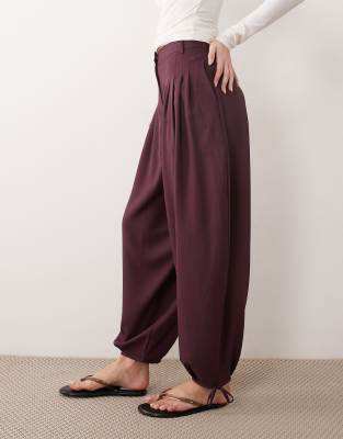 Miss Selfridge Tailored Balloon Pants In Purple
