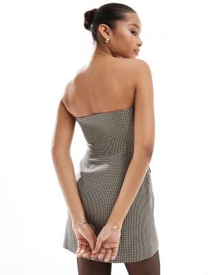 Shop Miss Selfridge Tailored Bandeau Mini Dress In Multi